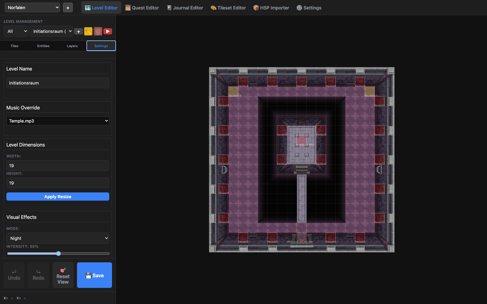 Level Editor - Settings