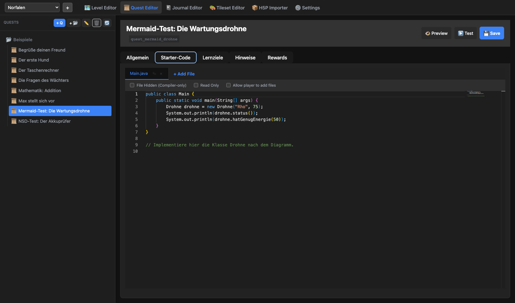Quest Editor - Starter-Code