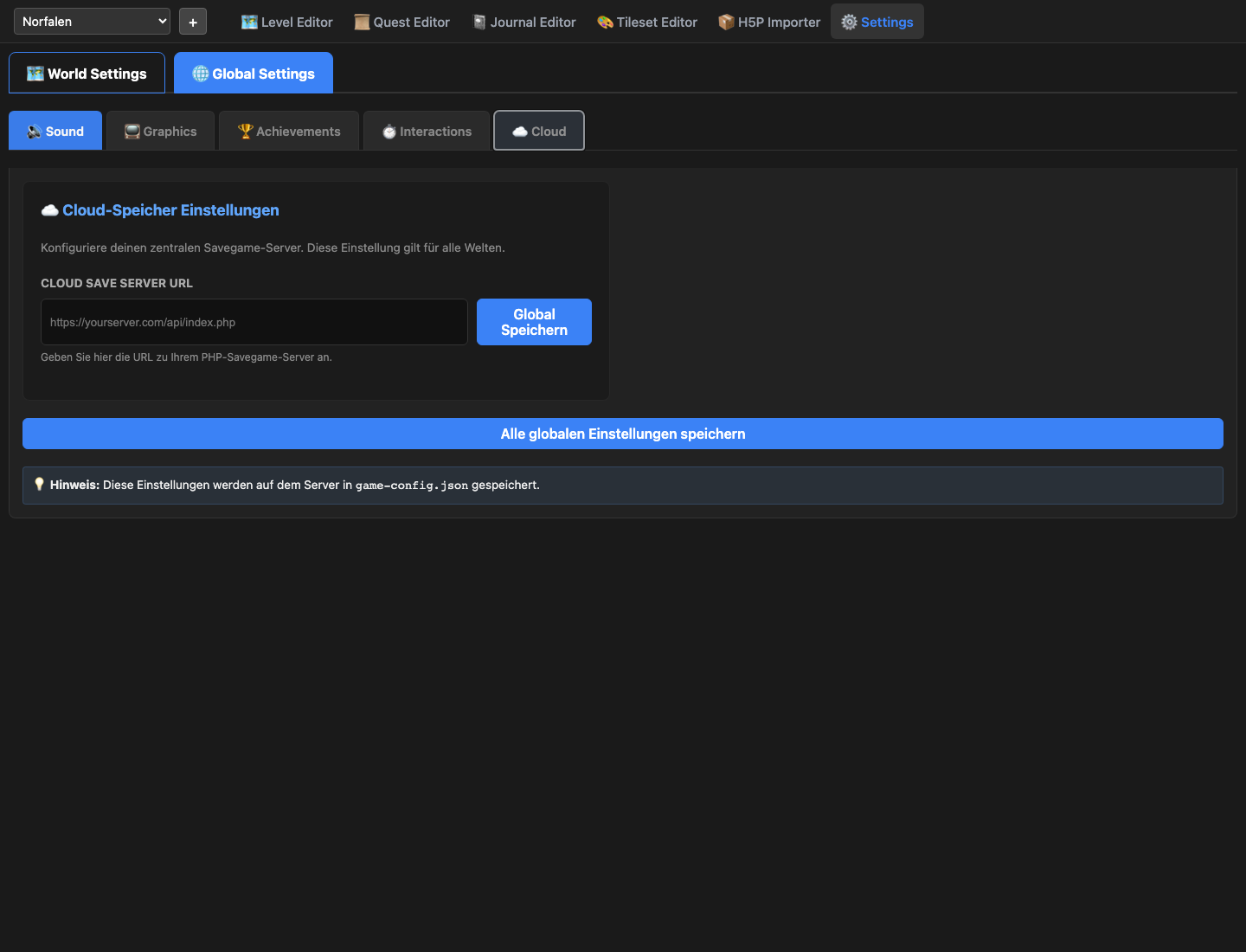 World Settings - Cloud