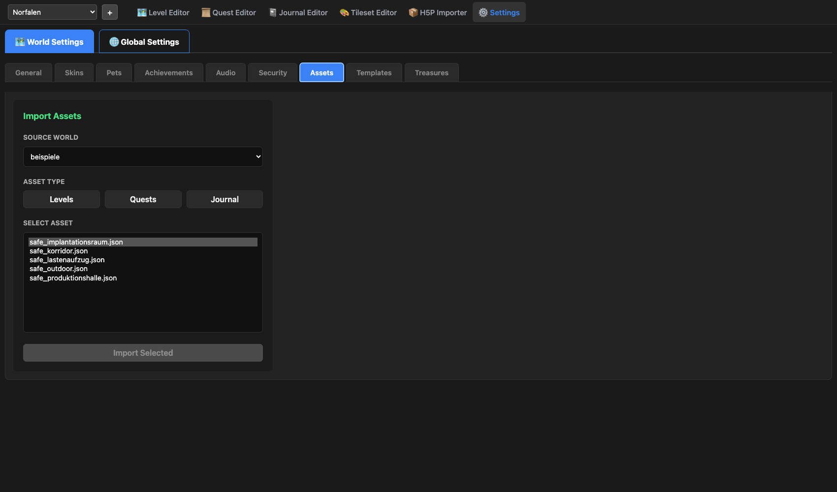 World Settings - Assets
